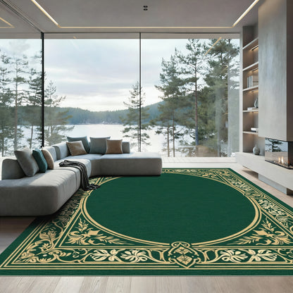 Emerald Gold Ornamental Floral Rug