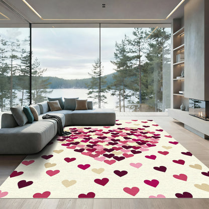 Vibrant Magenta Heart Scatter Rug