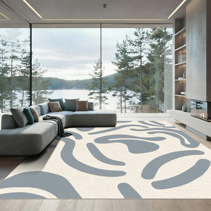 Muted Slate Organic Flow Rug