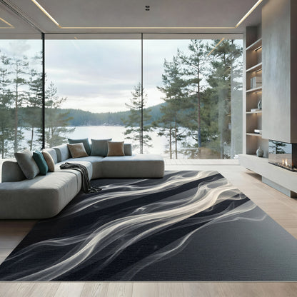 Monochromatic Flowing Swirls Rug