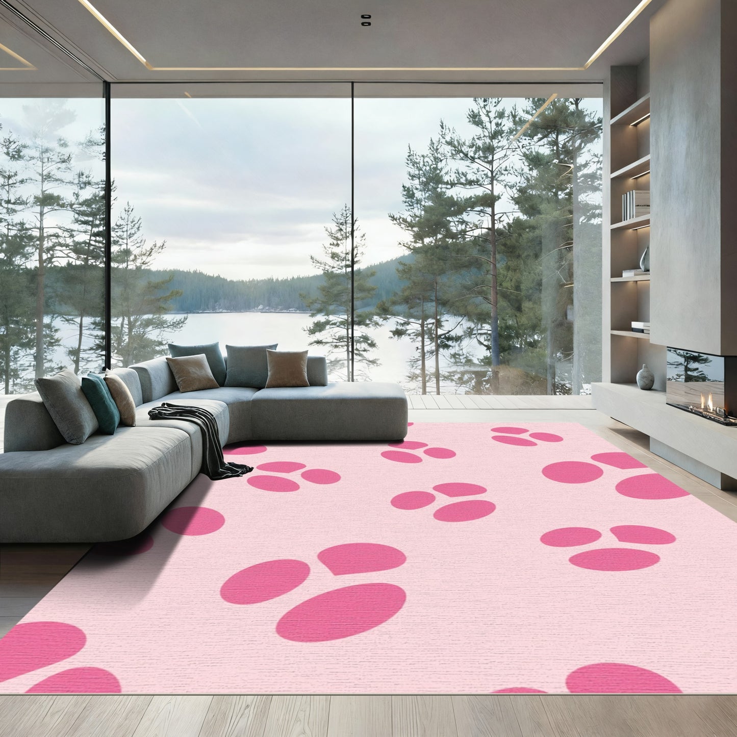 Cute Pink Blob Clusters Rug