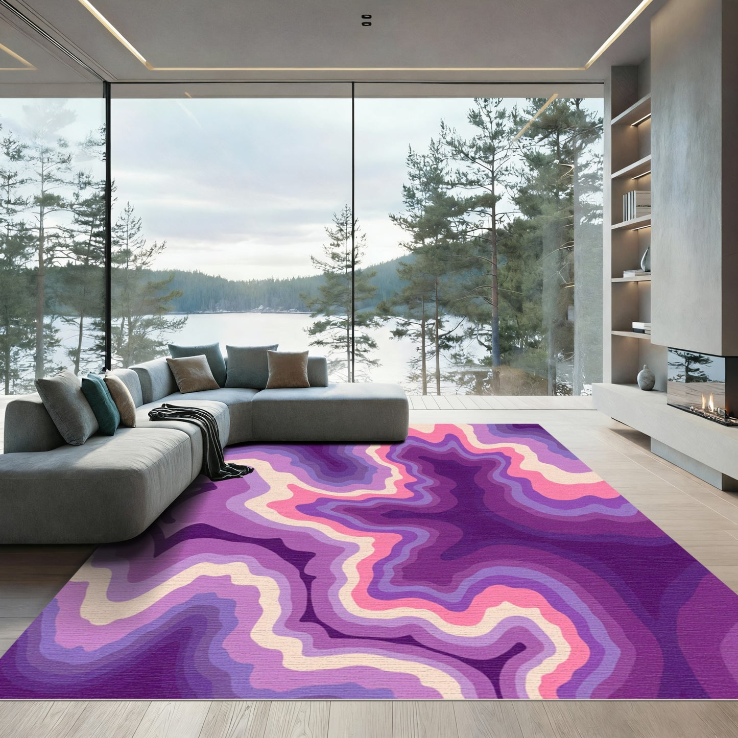 Amethyst Purple Agate Layers Rug