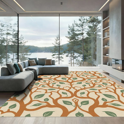 Amber Orange Tree Foliage Rug