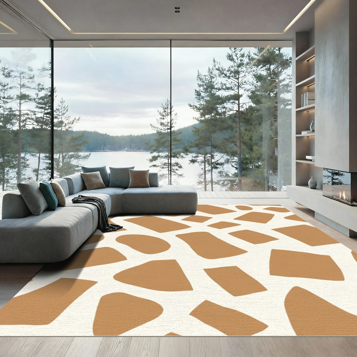 Warm Tan Giraffe Spots Rug