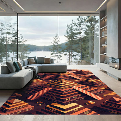 Ancient Egyptian Pyramid Glyphs Rug