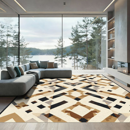 Geometric Earthy Tone Diamonds Rug