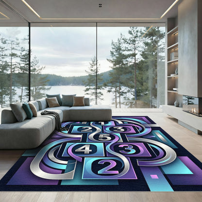 Modern Geometric Abstract Gradient Numerical Rug