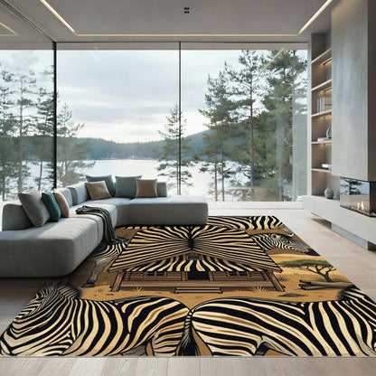 Bold Zebra Stripes Cabin Graphic Rug