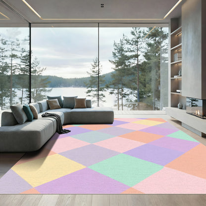 Pastel Diamond Quilted Harlequin Rug