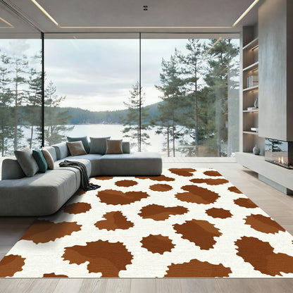 Brown White Spotted Animal Hide Rug