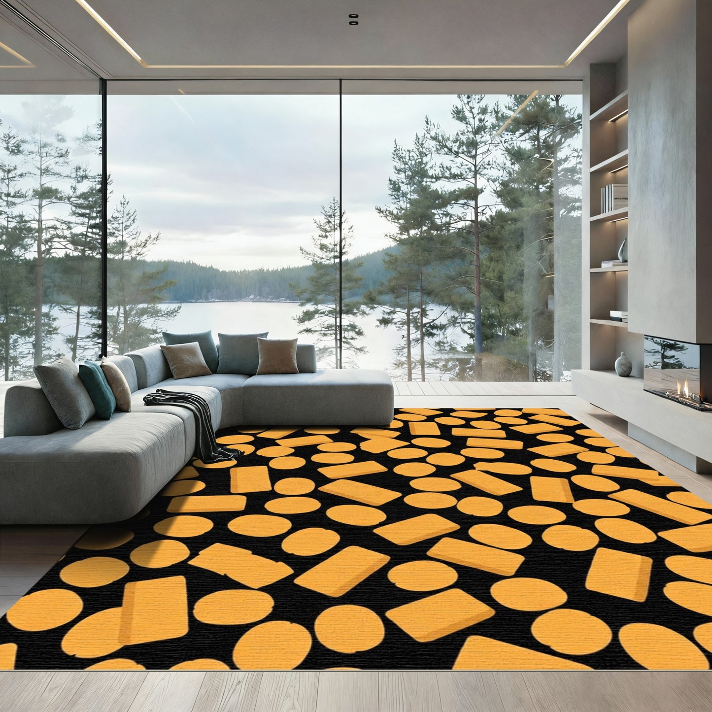 Orange Pills Rectangle Scatter Rug