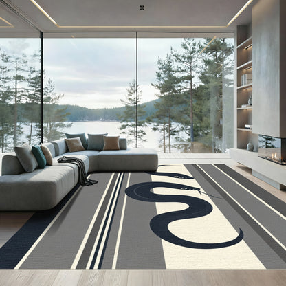 Dark Eels Abstract Striped Rug