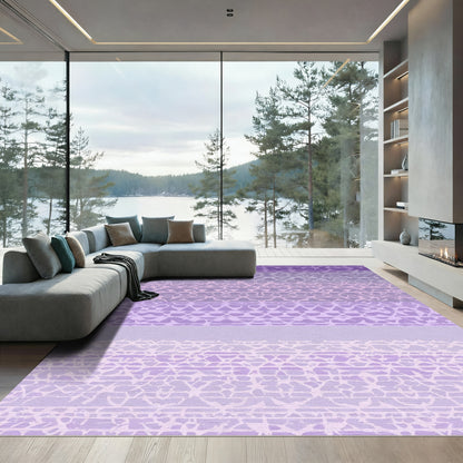 Ombre Violet Geometric Textured Stripes Rug