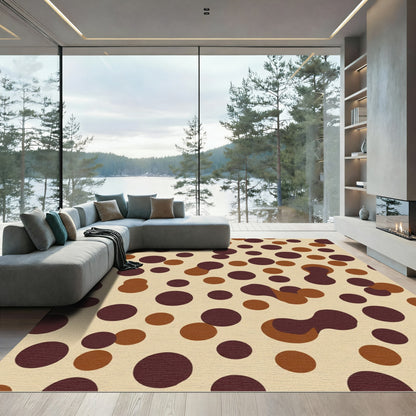 Brown Tan Dot Collage Rug