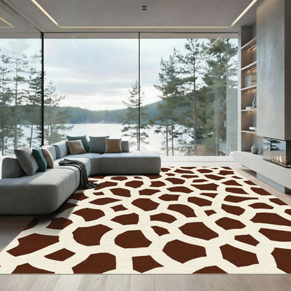 Brown Cream Irregular Spots Rug