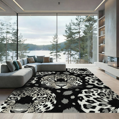 Monochromatic Leopard Spots Full Face Rug