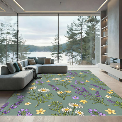 Lavender Daisy Meadow Floral Rapport Rug