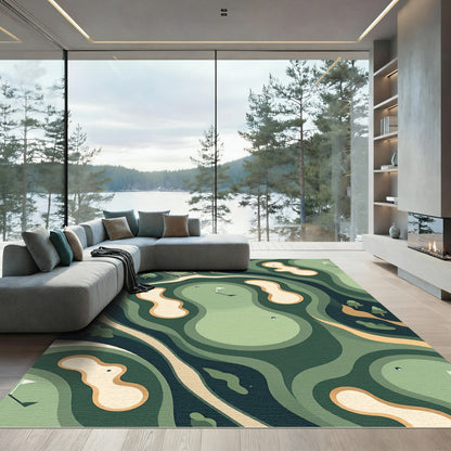 Modern Sage Golf Course Landscape Rug