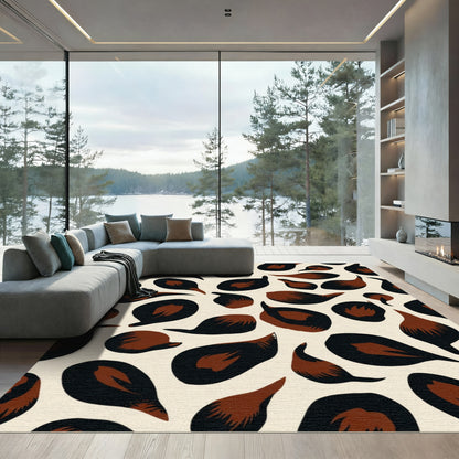 Brown Black Animal Spot All Over Rug