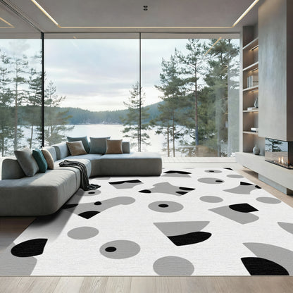 Monochromatic Abstract Scatter Shape Rug