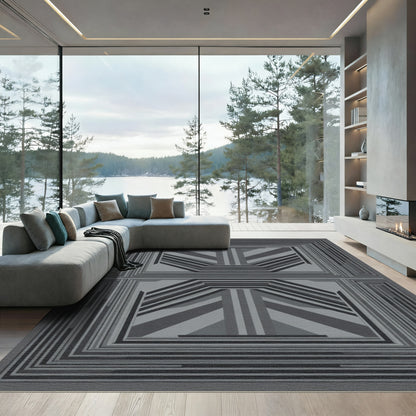 Monochromatic Geometric Stacked Squares Rug
