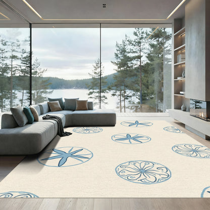Blue Sand Dollar Circular Medley Rug
