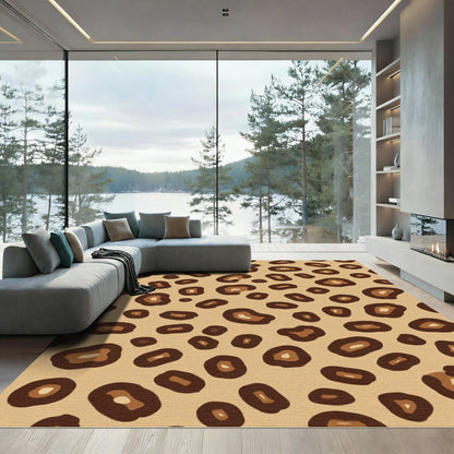 Animal Print Brown Tan Spots Rug