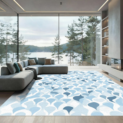 Soft Blue Drop Cascade Rug
