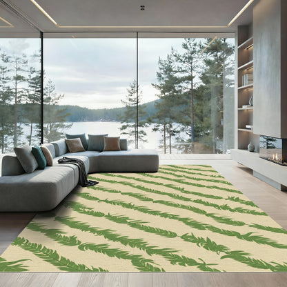 Green Fern Diagonal Garland Rug