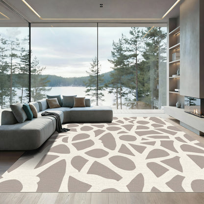 Taupe And Ivory Organic Terrain Rug