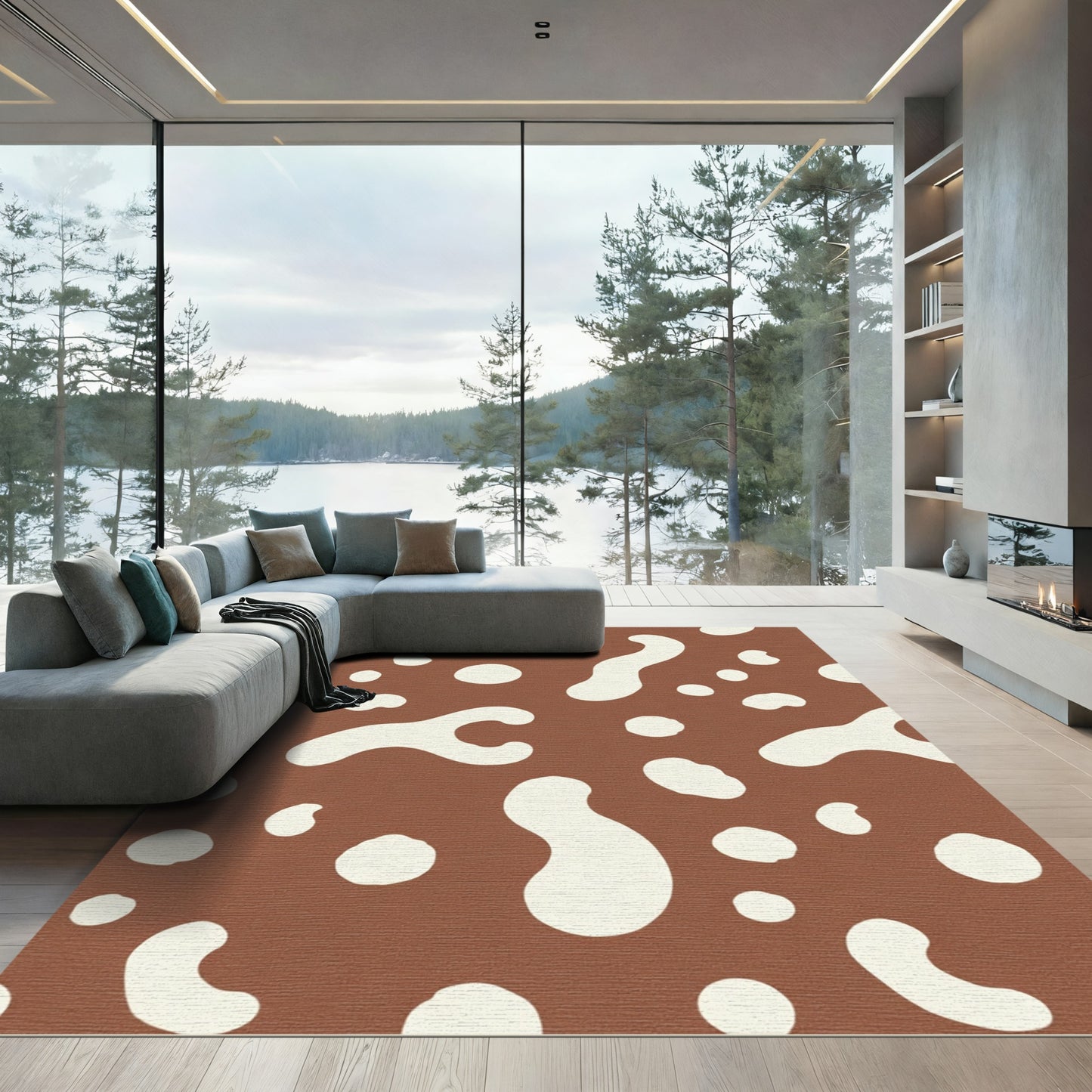 Earth Tone Organic Blobs Rug