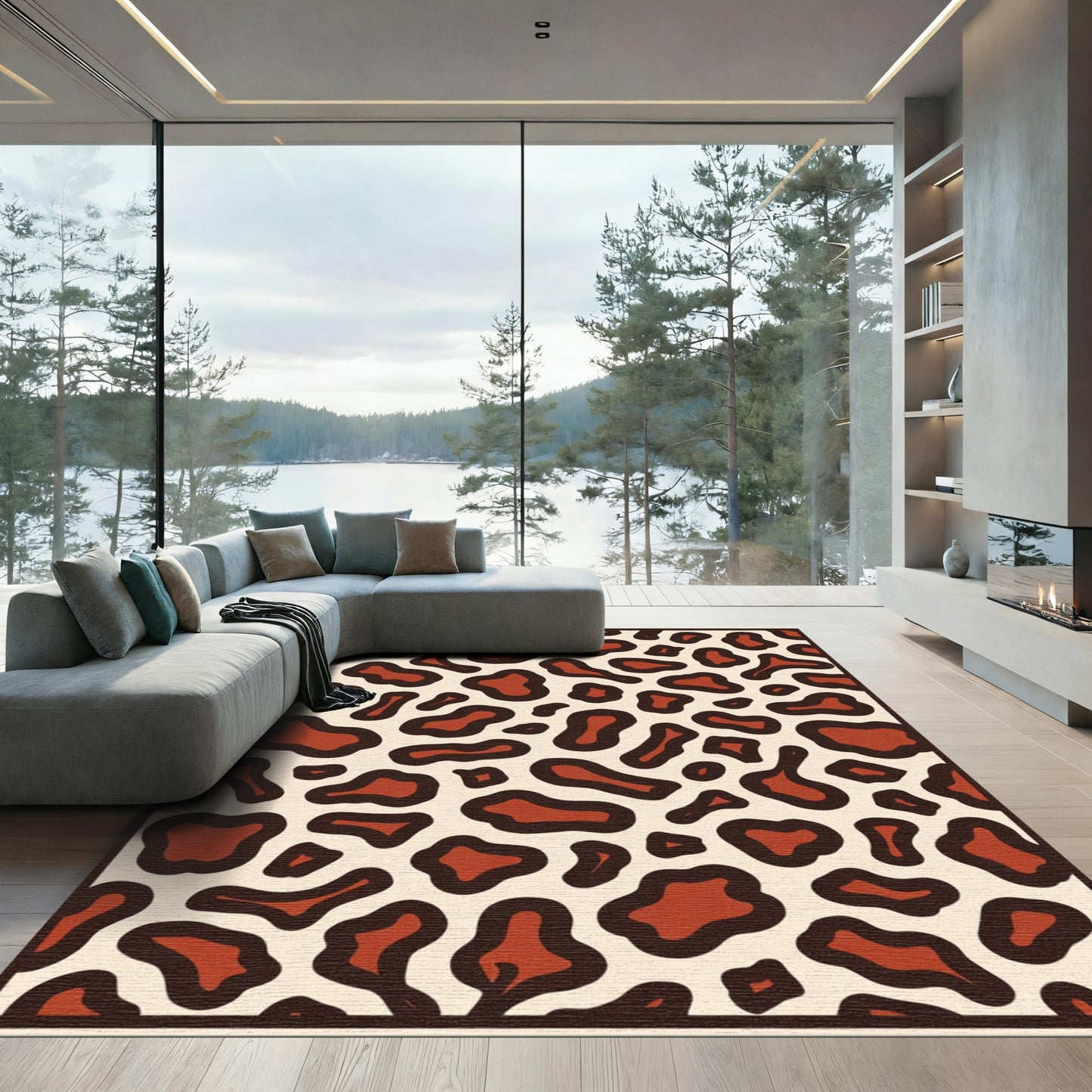 Bold Red Animal Spots Rug