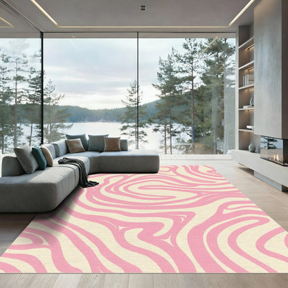 Pink Cream Swirl Organic Rug