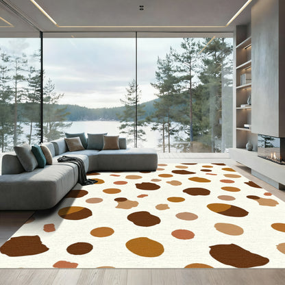 Earthy Tones Abstract Polka Dot Rug