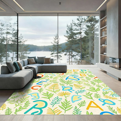 Alphabet Garden Whimsical Greenery Rug