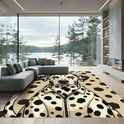 Dalmatian Spotted Cream and Cocoa Rug