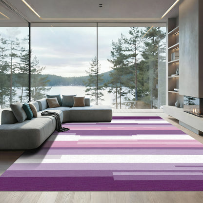 Purple Pink Gradient Stripe Mosaic Rug