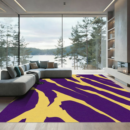 Violet Yellow Abstract Zebra Rug