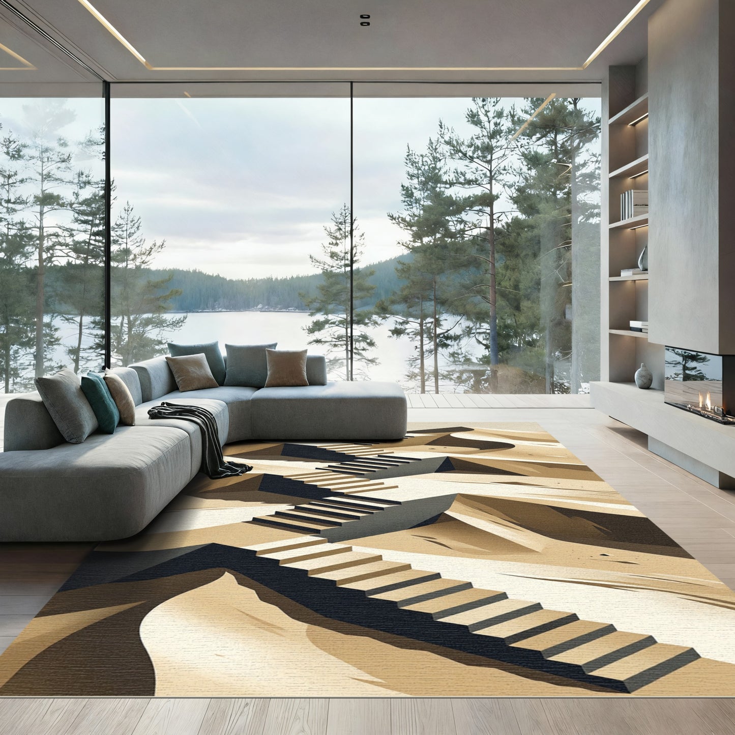 Geometric Staircase Desert Vista Rug