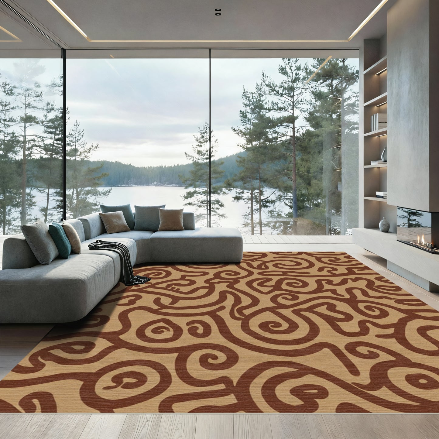 Chocolate Swirl Organic Flow Rug