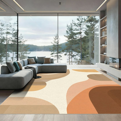 Earthy Mid Century Organic Waves Rug