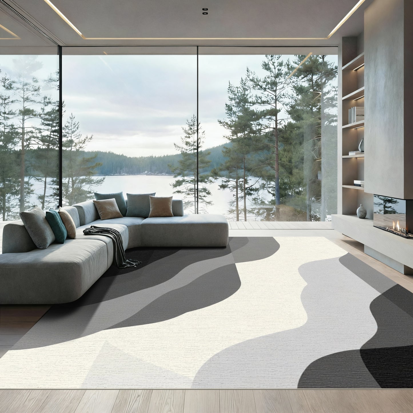 Monochromatic Abstract Wave Gradient Rug