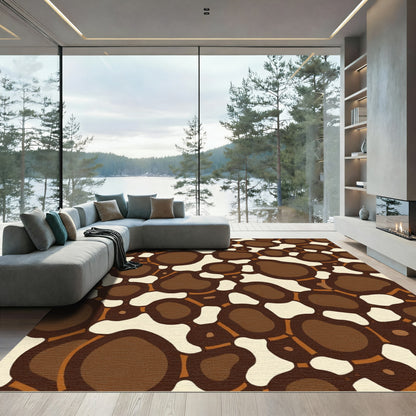 Organic Brown Cream Pebble Cluster Rug
