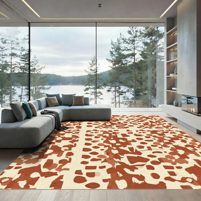 Rusty Ochre Mottled Abstract Rug