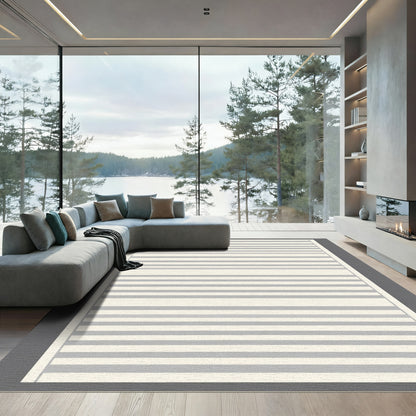 Minimalist Gray Stripe Accordion Rug