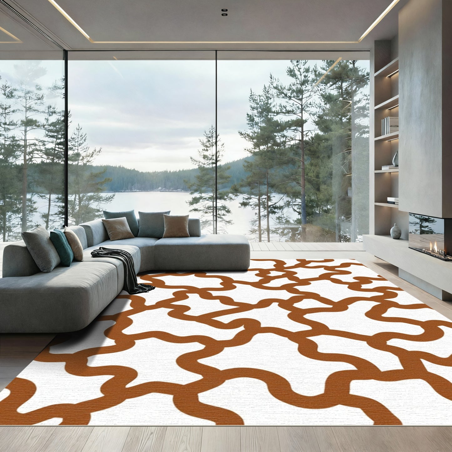 Earthy Brown Organic Links Rug