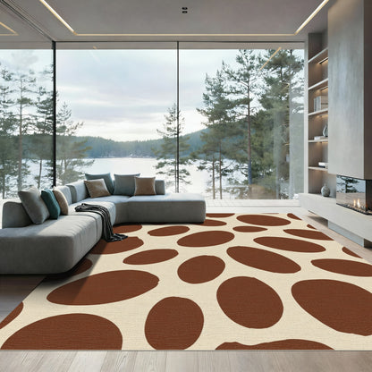 Brown Tan Spotted Organic Composition Rug
