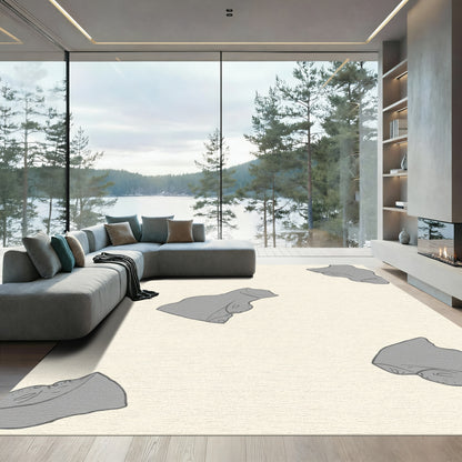 Gray Abstract Natural Form Rug