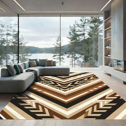 Earthy Chevron Tribal Stripe Rug