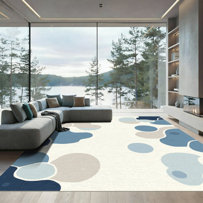 Organic Blue Terra Abstract Shapes Rug